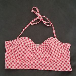 Longline Gingham Convertible Bikini Top